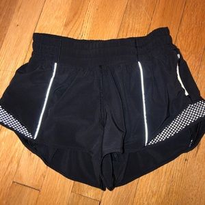 Black Reflective Lululemon Hotty Hot shorts